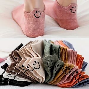 Set/10 pr Happy Face Low Cut Women’s Socks